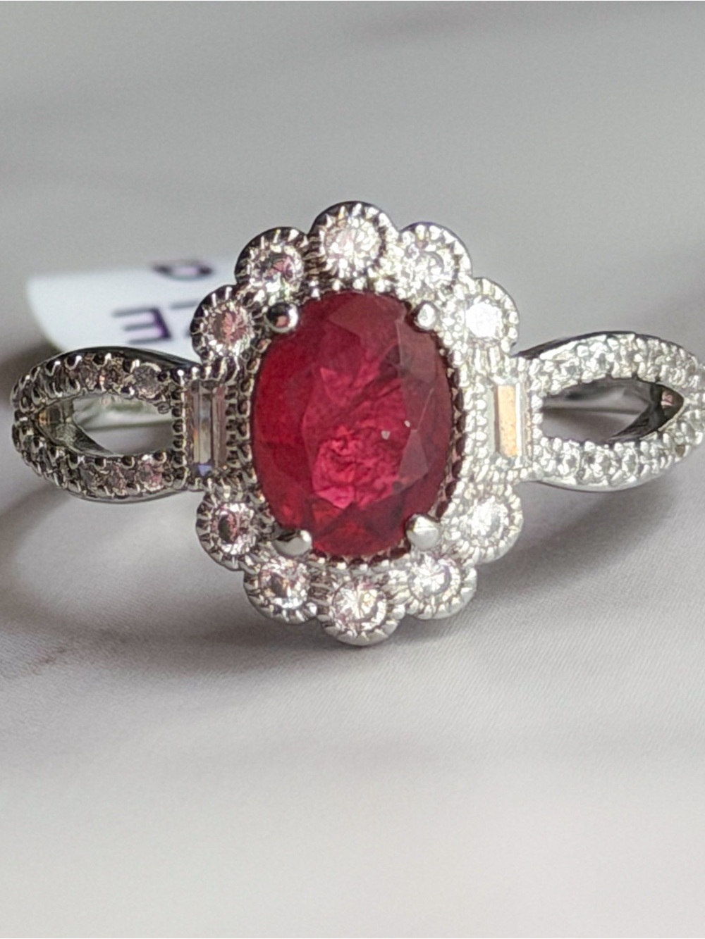 Bomb Party Classic Chic Natural Fusion Burmese Ruby Ring Size 9 July NWT
